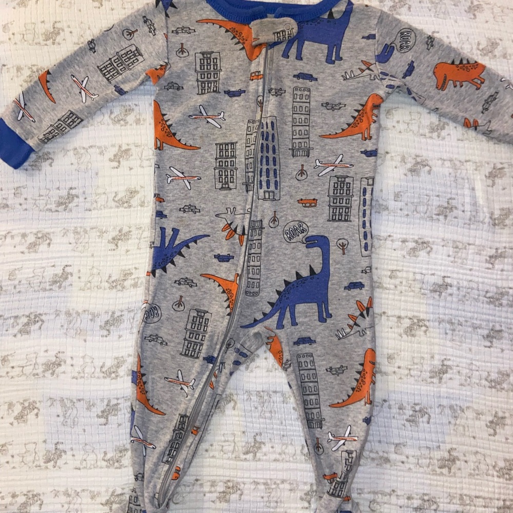 12mo boys dinosaur footie pajama’s